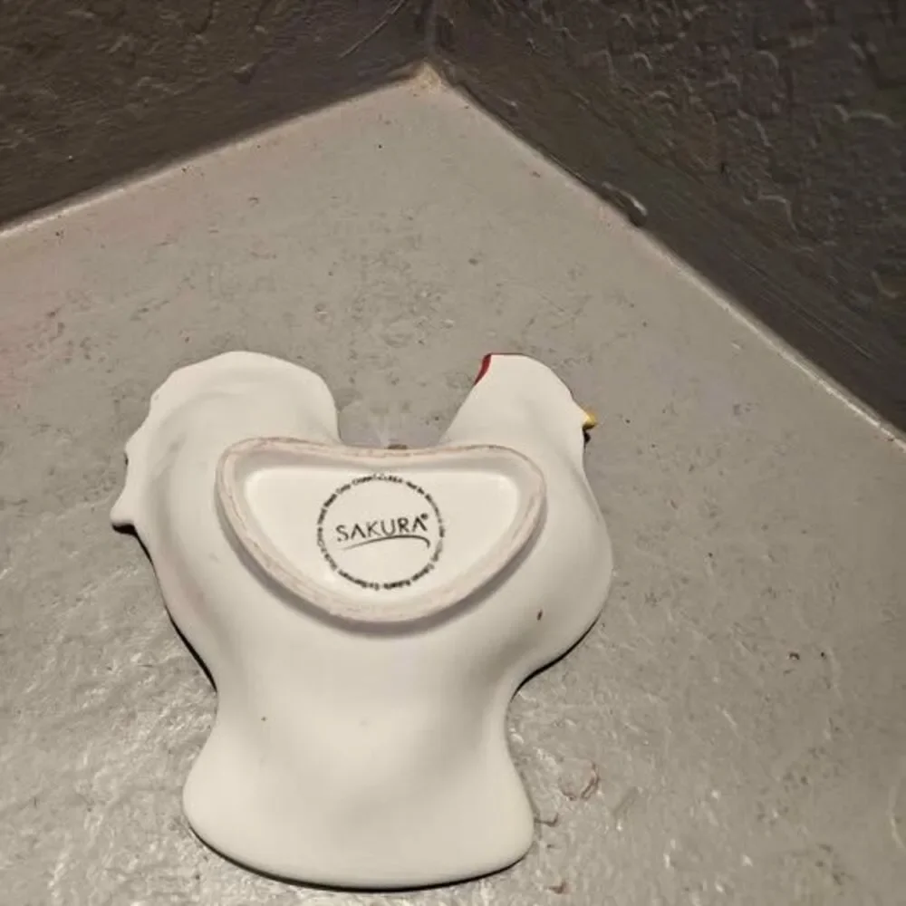 Ceramic Sakura Rooster Trinket Dish 6